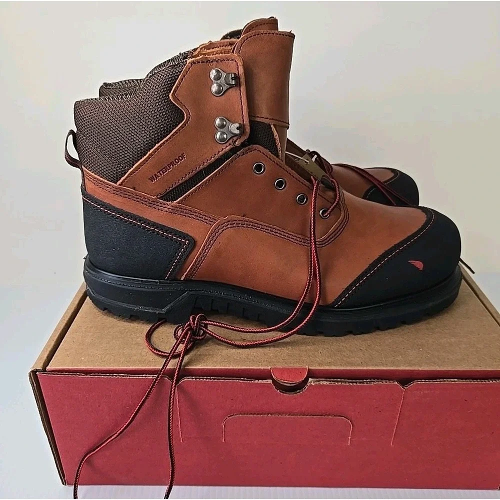 RED WING 2403 COMPOSITE SAFETY TOE LEATHER WORK BOOTS MADE IN USA 8 EE